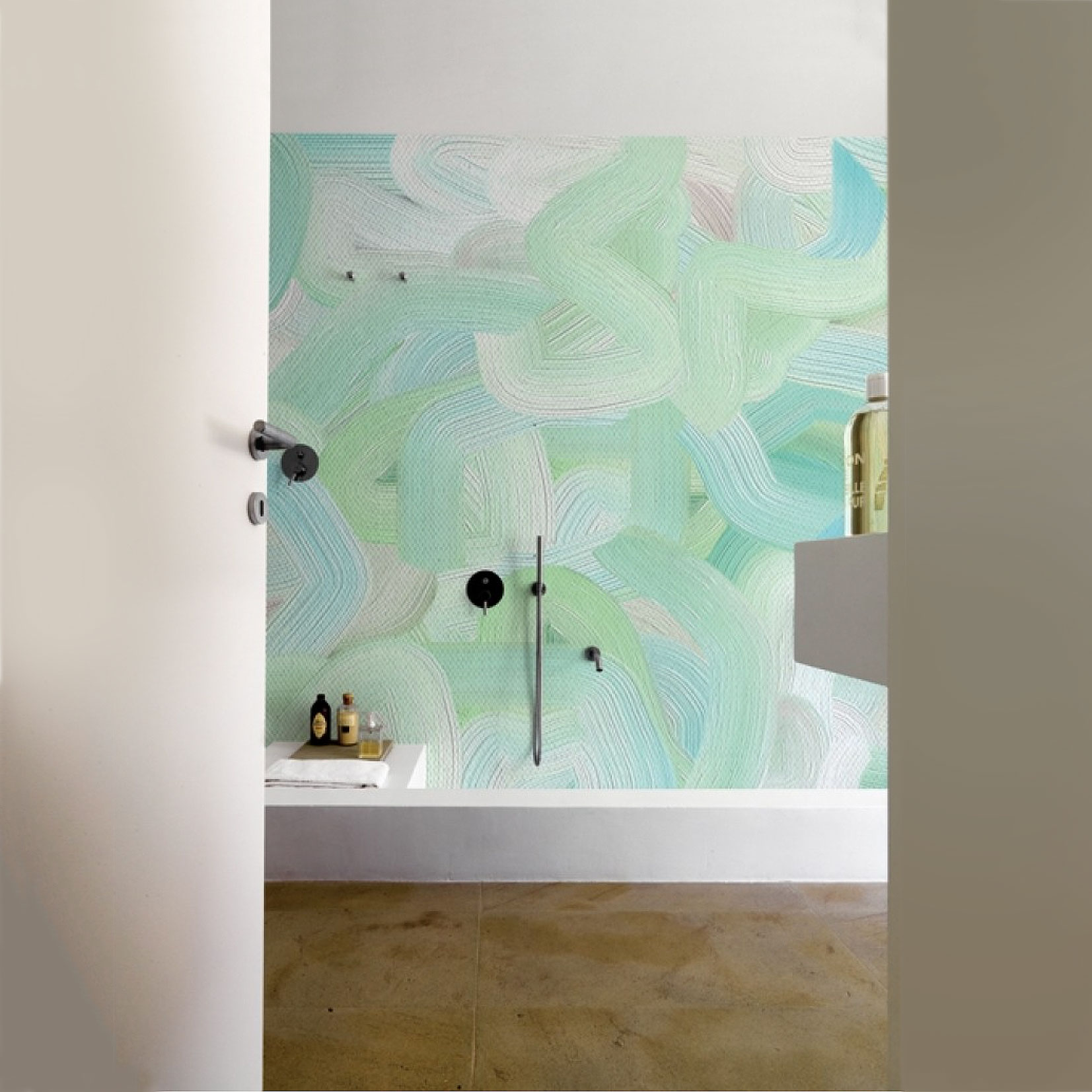 Pincelado Waterproof Wallpaper from Wall&Deco via West one bathrooms