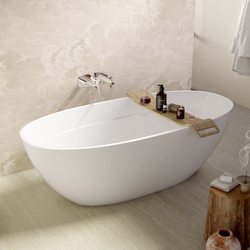 West One Bathrooms – Terrassa Quarrycast white Lifestyle4