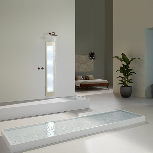 West One Bathrooms – Sunshower ONEPLUS L Sand White inbouw UV set
