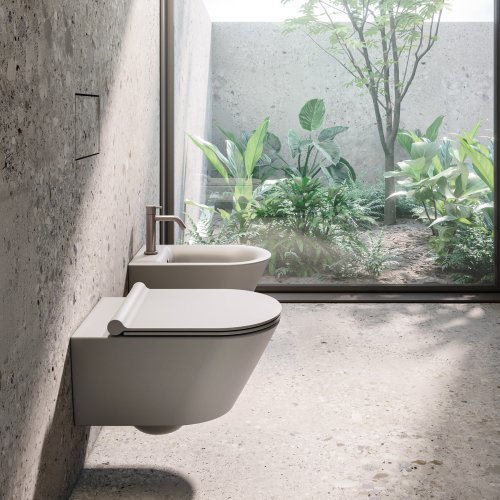 West One Bathrooms  Zero 100 basin Satin Cement (3)