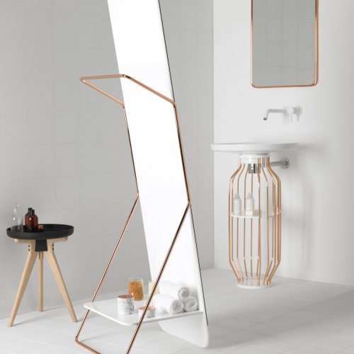 West One Bathrooms Bowl Free Standing Mirror 05