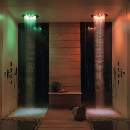 West One Bathrooms Dream Flat Light Bossini showerhead lifestyle