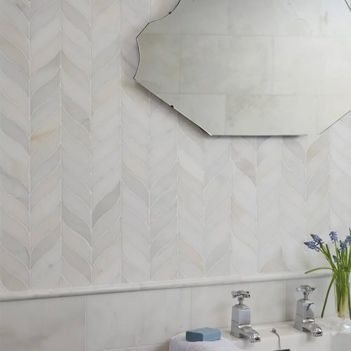 mizu zen marble mosaic leaf 1