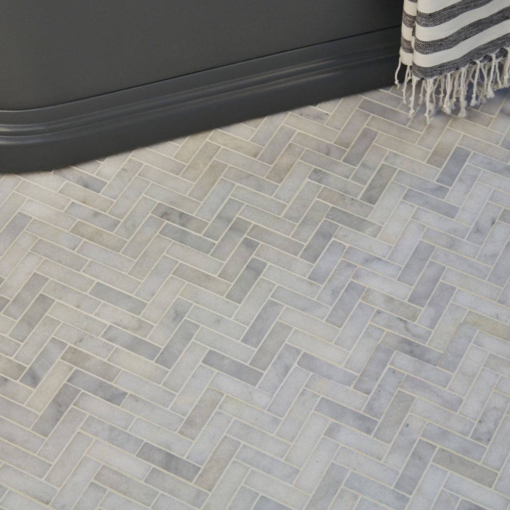 Long Island Marble Herringbone Mosaic