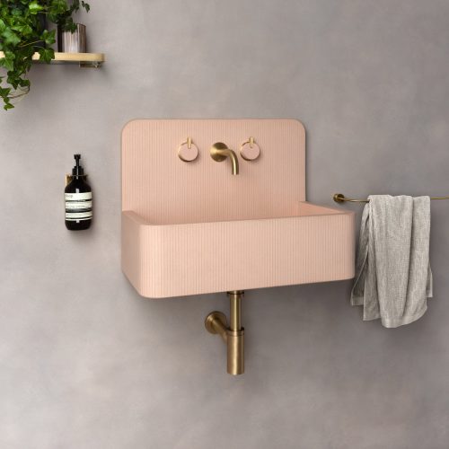 West One Bathrooms  Kast Concrete Basins – Elm – Peach – side – 1×1