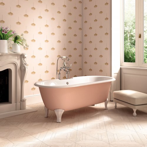 West One Bathrooms DD Draycott tub Lilies 2 Wallpaper by Francesca Greco