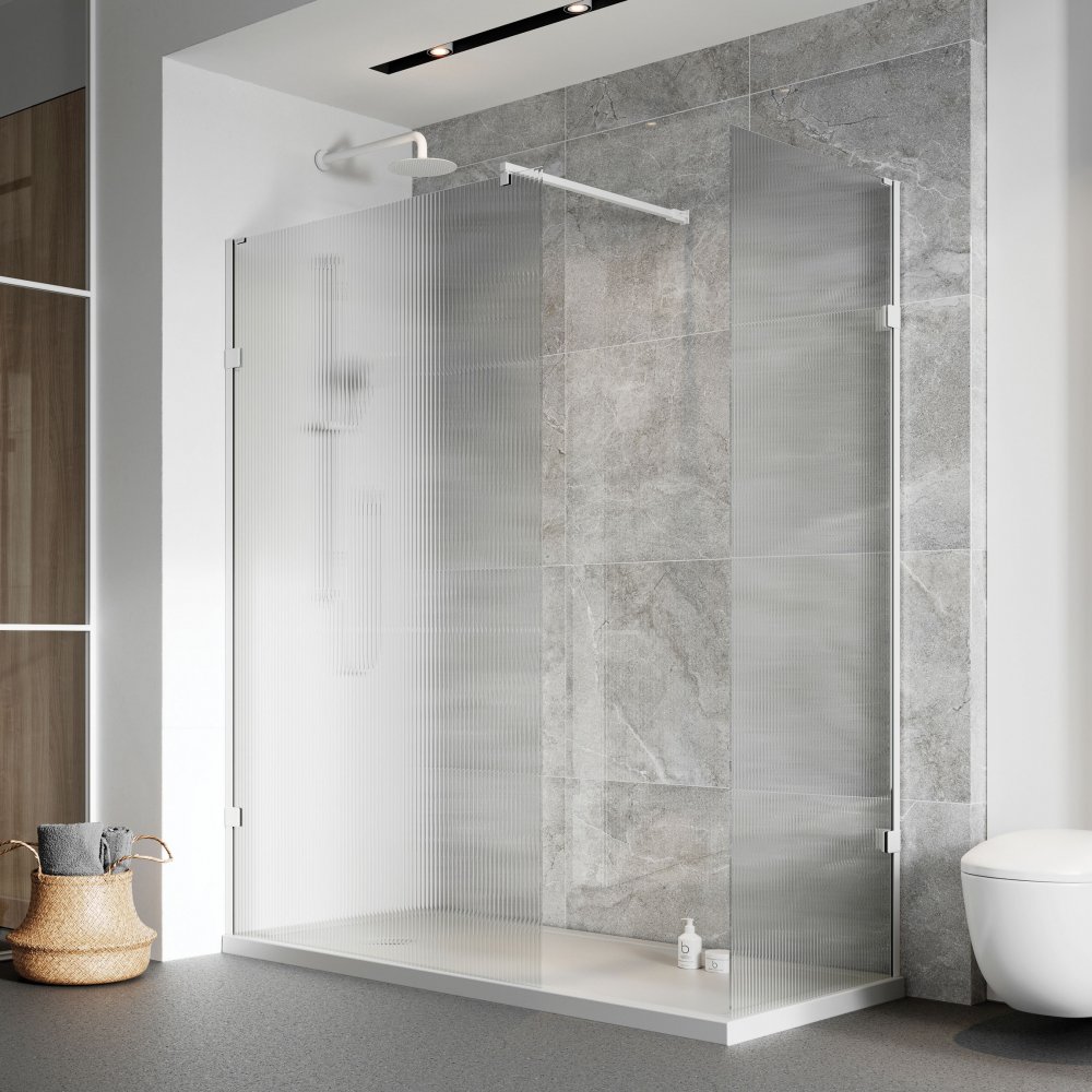 Liberty Wet Room Panel with Fluted Glass Wet Room Panels