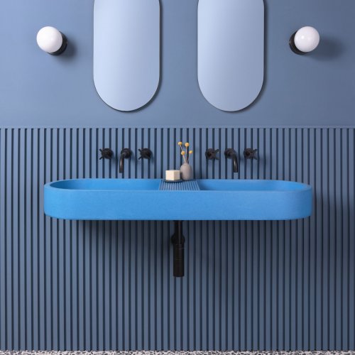 West One Bathrooms Kast Concrete Basins – Aura Double – Blue – 4×5