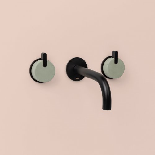 West One Bathrooms Kast Alto Soft Black and Sage Wall Mounted Taps