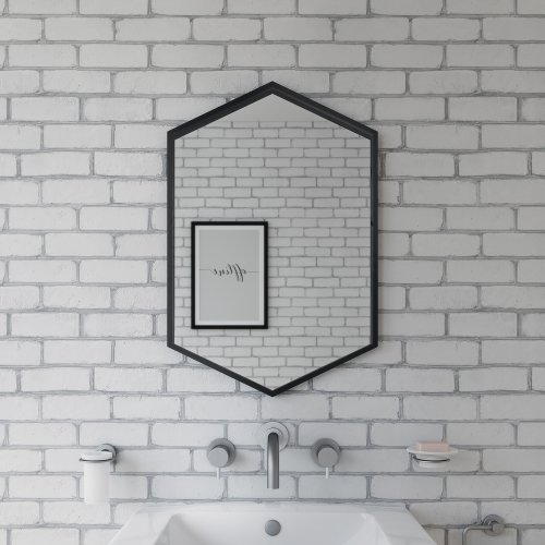West One Bathrooms – docklands hexagonal 50x75cm black