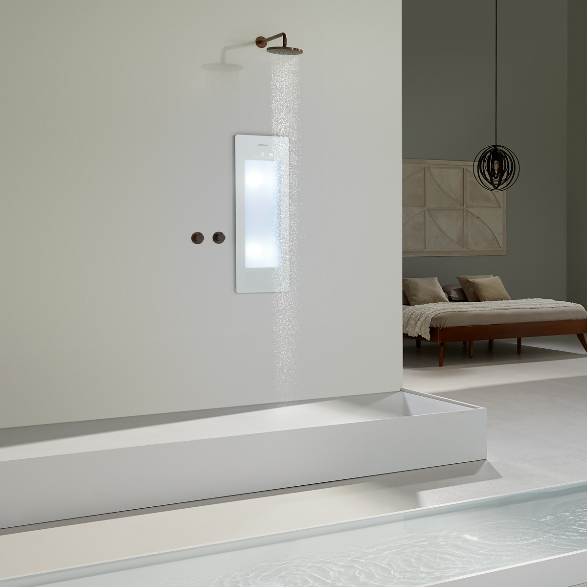 WestOneBathrooms Sunshower1 ONEPLUS S White inbouw UV set