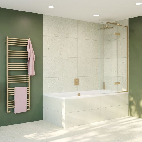 West One Bathrooms – Optix 10 Bath Screen Brushed Brass