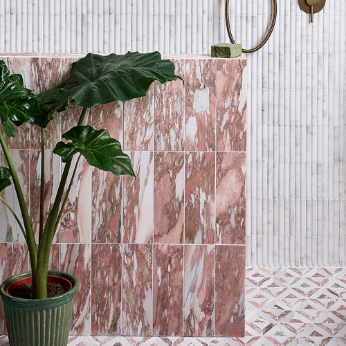 WestOneBathrooms EastJava Sumatra Marble Mosaic Brick Flamingo 2