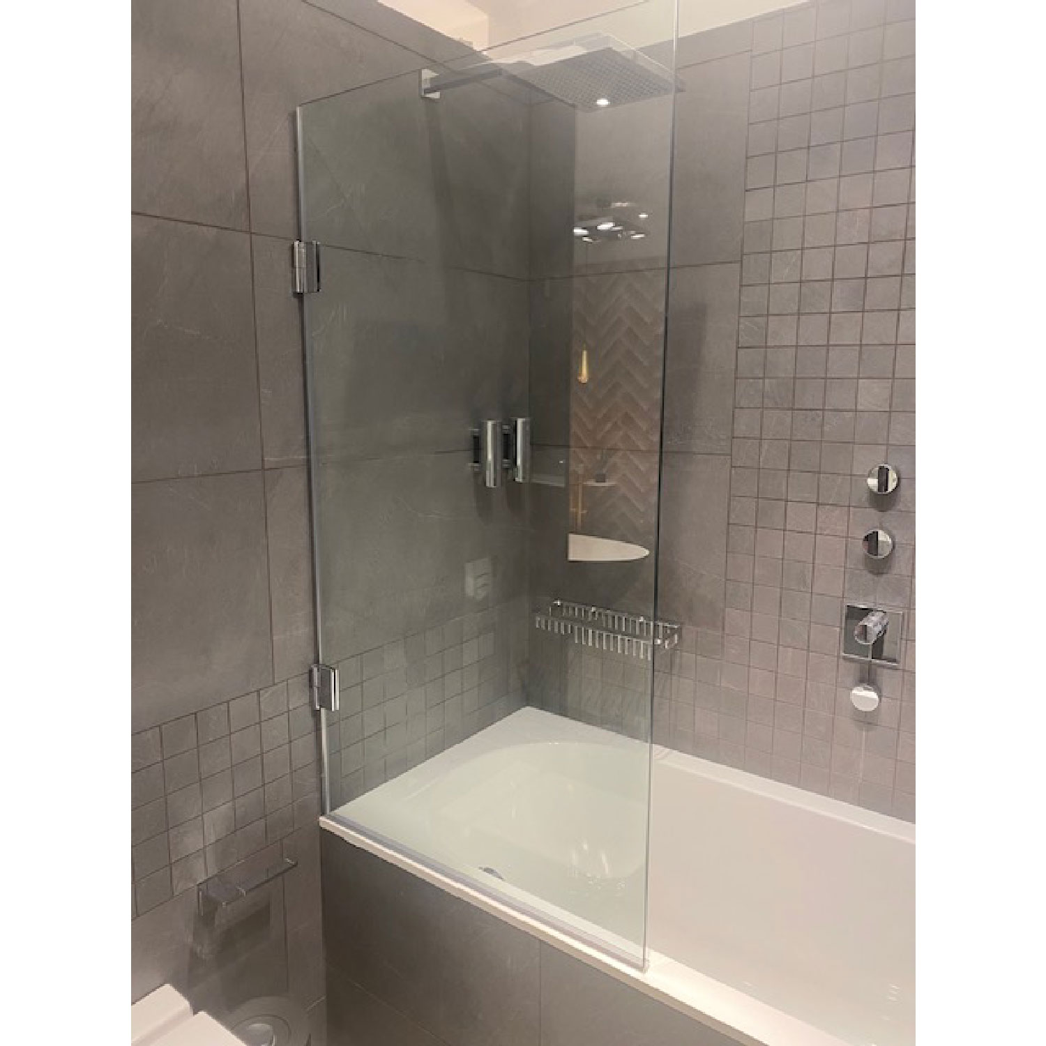 Bath Screen with Chrome Hinges Baths, Shower