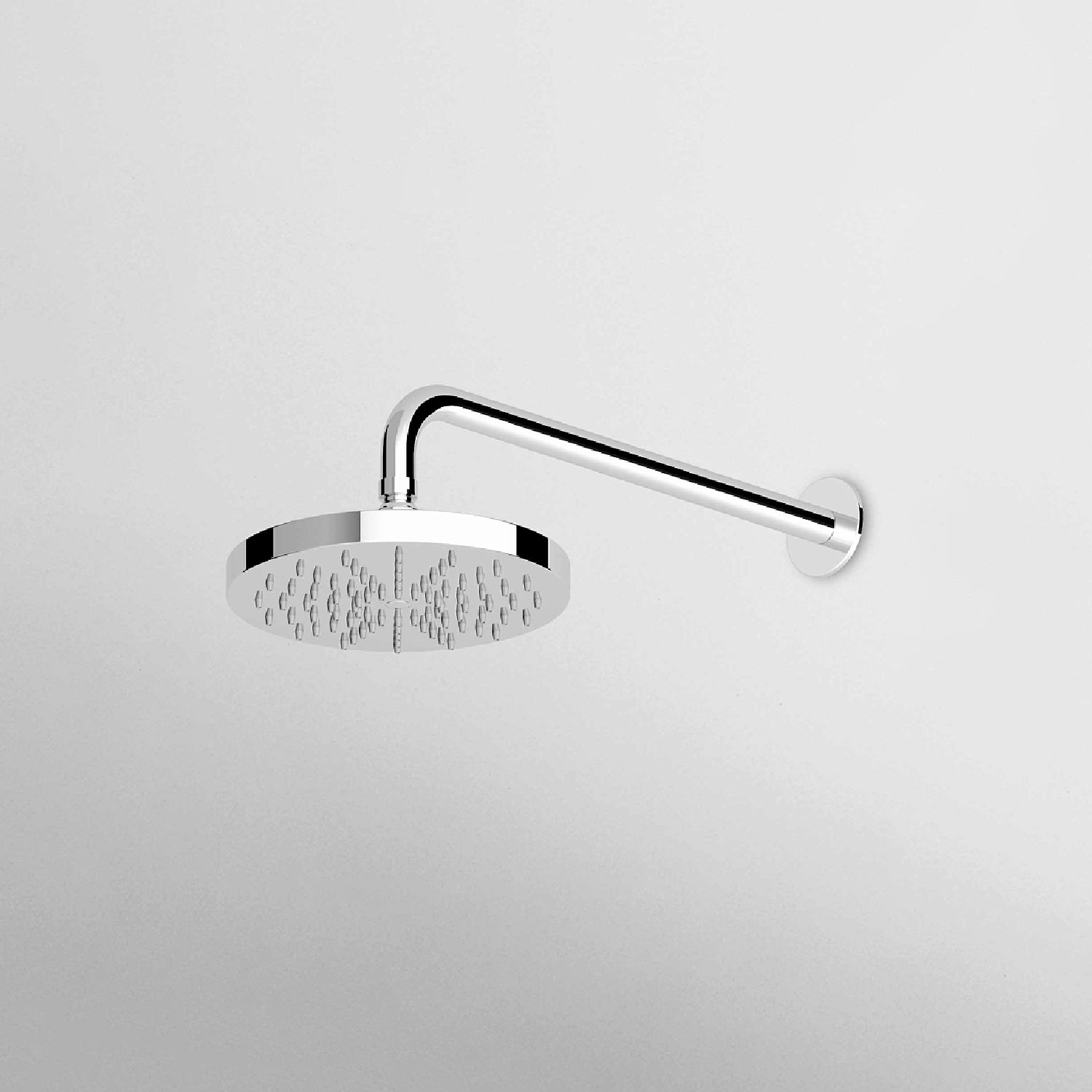 Zucchetti 190mm Shower Head & Wall Arm in Chrome Brassware