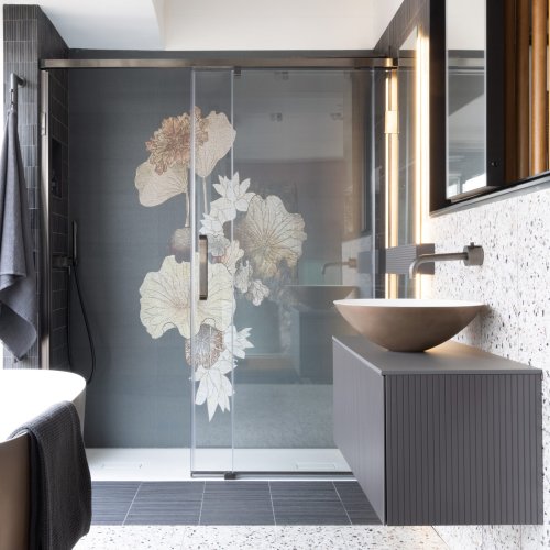 West One Bathrooms Roman Colours Sliding Door 1700mm in Brushed Black Chrome