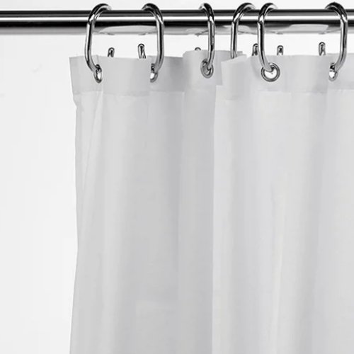 WOB  Croydex White Textile Shower Curtain v1