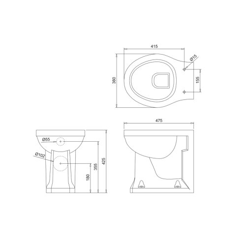 West One Bathrooms Burlington Back to wall WC with soft close mahogany seat 01 Tech