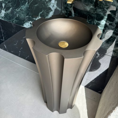 West One Bathrooms Glass Design Kolonna bronze basin 02