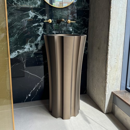 West One Bathrooms Glass Design Kolonna bronze basin 03