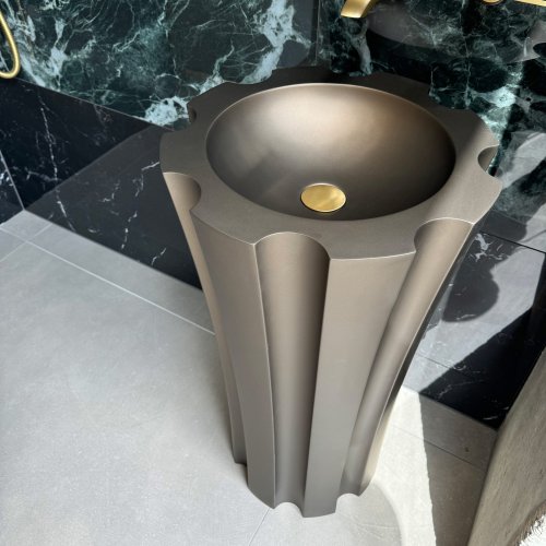 West One Bathrooms Glass Design Kolonna bronze basin 04