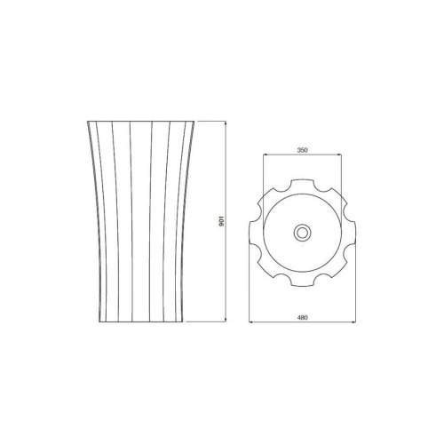 West One Bathrooms Glass Design Kolonna bronze basin 05 Technical