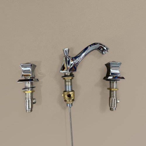 West One Bathrooms Cristal et Bronze Ile de France 3 hole Basin Mixer in Chrome with Crystal Handles 02