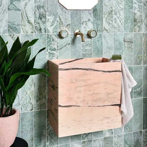 West One Bathrooms =eastjava sumatra marble mosaic brick hummingbird 2