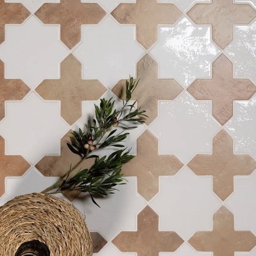 West One Bathrooms – fez riad star white cross cotto