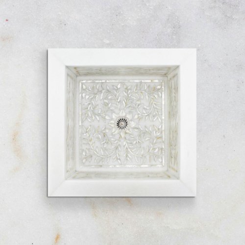 West One Bathrooms Mother of Pearl Floral Inset Square