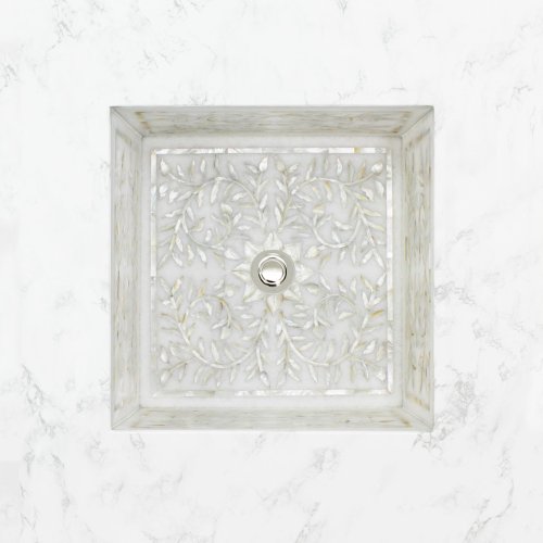 West One Bathrooms Mother of Pearl Floral Square Undermount