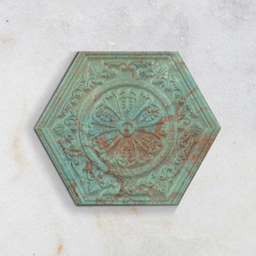 West One Bathrooms Zinc Green Mix Decor Hexagon Hex