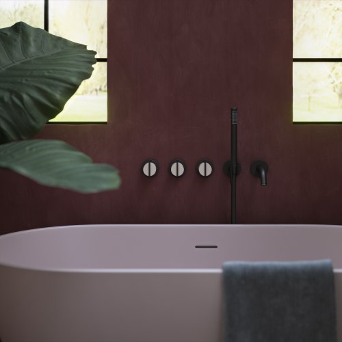 WOB – 00238RH M305 Wall Mounted Bath Mixer in Dark Bronze Pink Sand Pink Sand