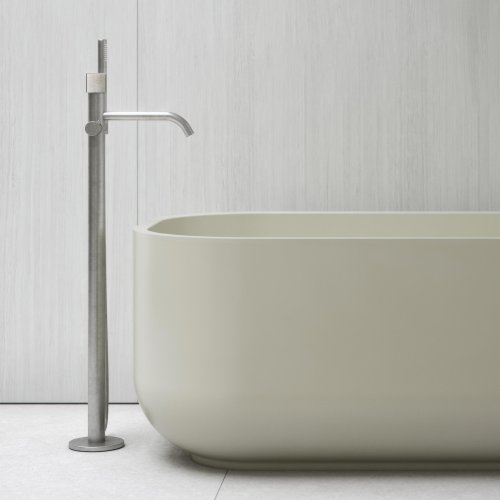 WOB – 00260RL M306 Floor Mounted Bath Mixer in Silver Steel Beige Ecru Beige Ecru