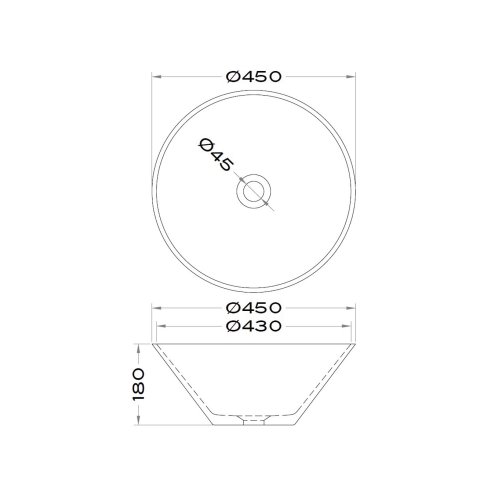 West One Bathrooms Bristol Countertop Basin CCC BDS BIS 701 GXB Technical