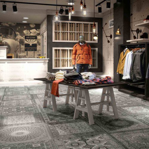 WOB kilim espacio publico gris pavimento decorativo actual rect big