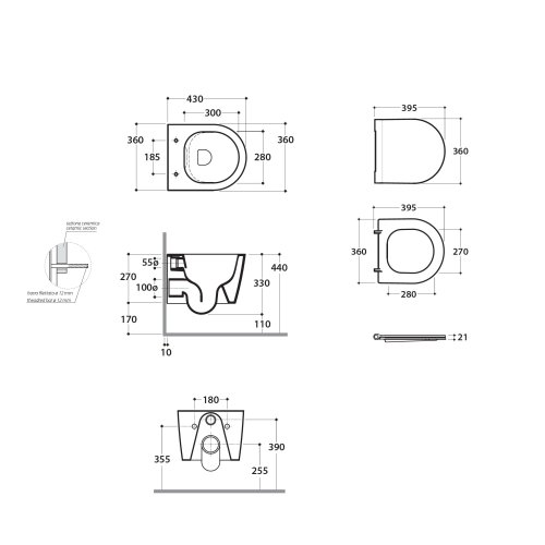 West One Bathrooms globo forty3 4336 wall hung wc TECH