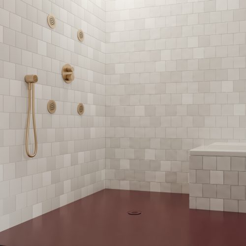 Sola Shower Tray in Cherry Gloss – close up