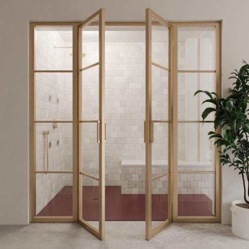 Sola Shower Tray in Gloss Cherry