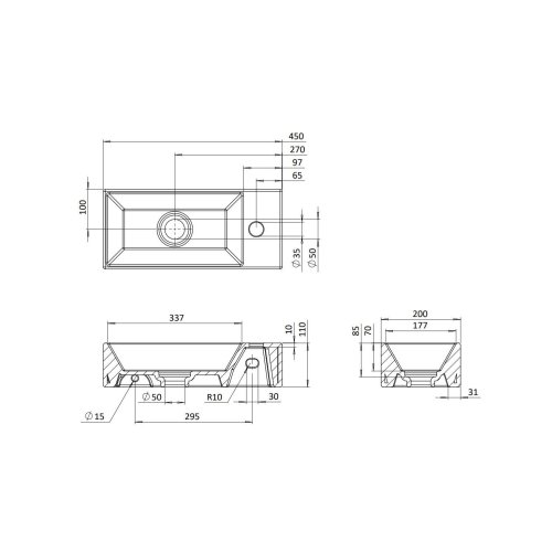 West One Bathrooms Beck Matt Black 450 01