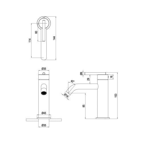 West One Bathrooms Beck Matt Black 450 04